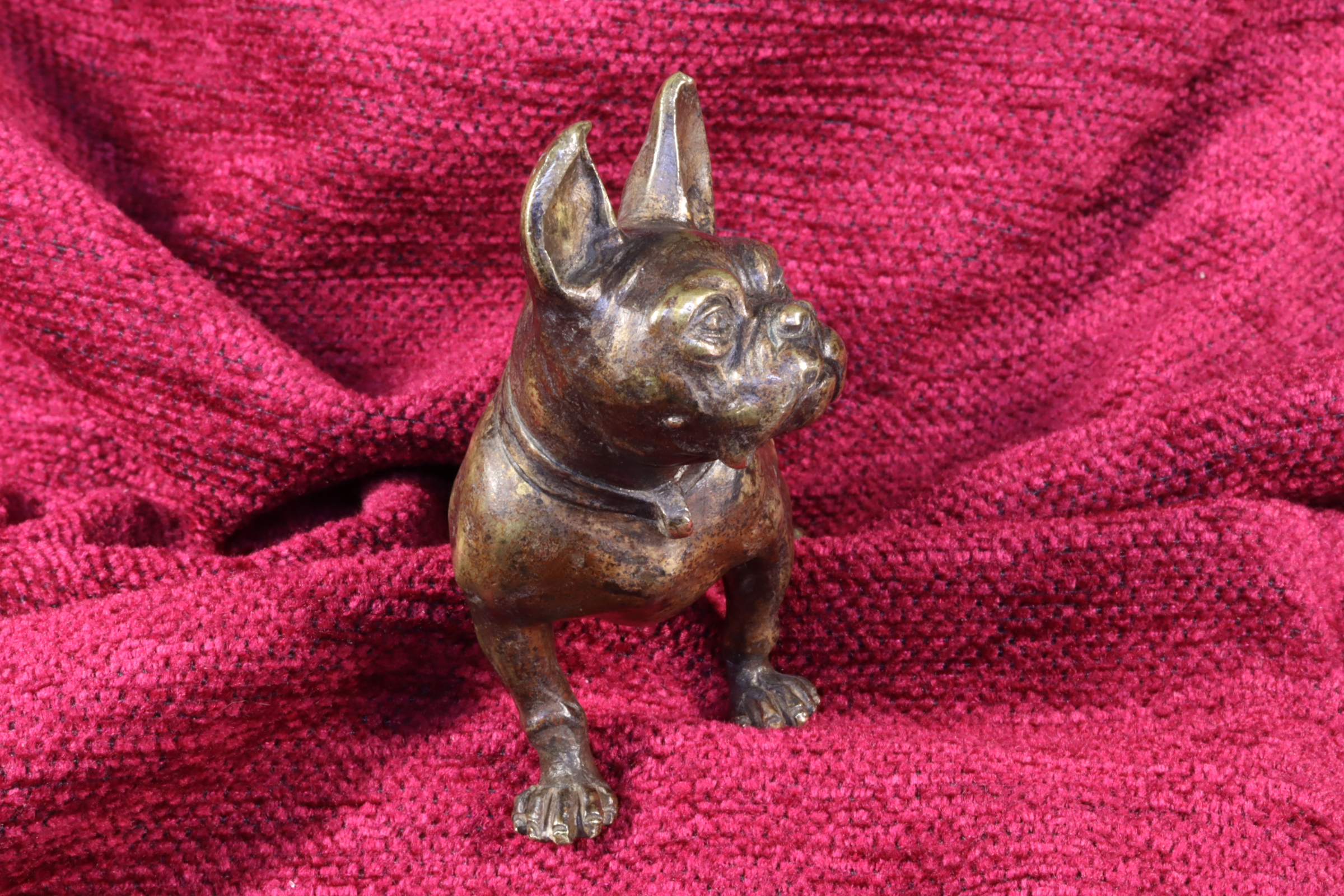 Antiguedades de ESCULTURA PERRO BULLDOG FRANCÉS BRONCE  