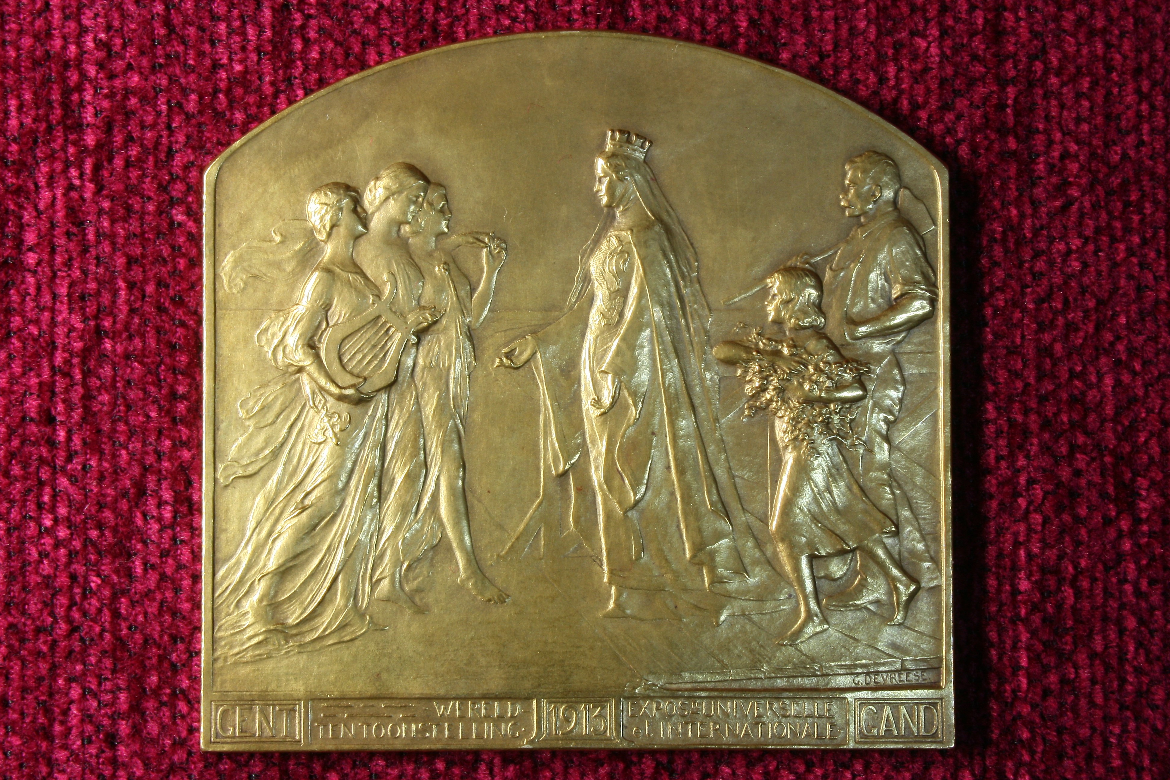 Antiguedades de PLACA   MEDALLA EXPOSICIÓN UNIVERSAL BRUSELAS 1913
